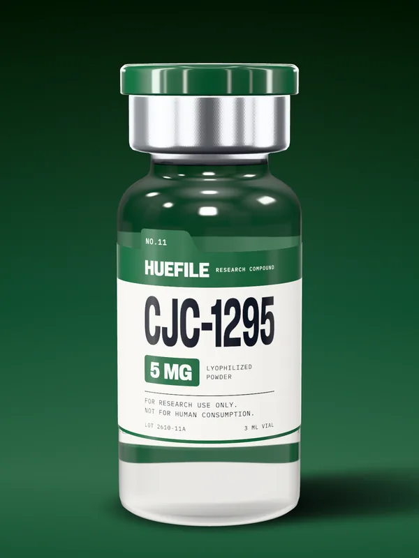 CJC-1295 5 mg vial with a forest label and cap
